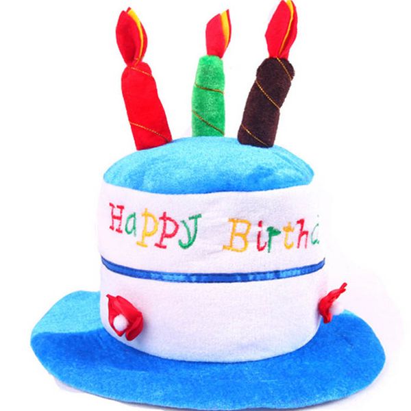 

party hats happy birthday cake hat plush novelty cap candles supplies kids