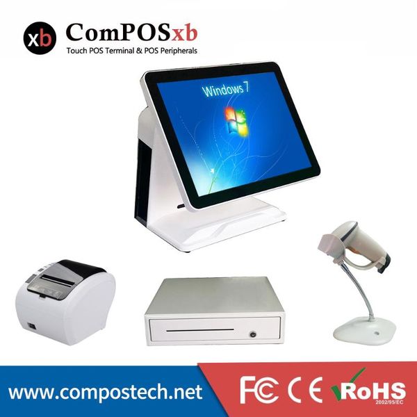

composxb selling touch screen whole set possystems cash box scanner printer pc for retail