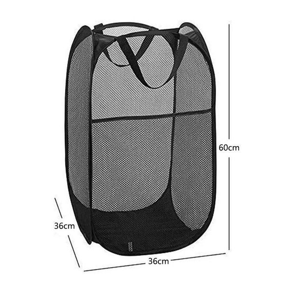 

handles, durable storage, with (black) bags packs collapsible pop-up laundry 2 for foldable up for portable, laundry mesh hamper bbyqu