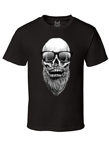 

gs-eagle men's skull with beard and sunglasses hipster graphic t-shirt
