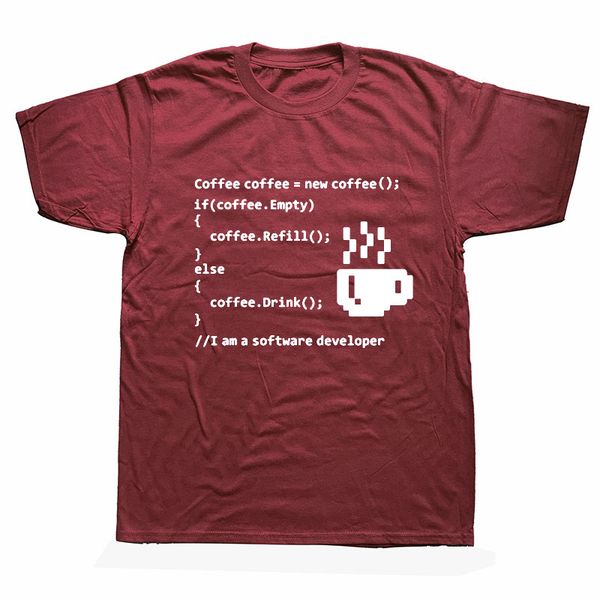 

new coffee t shirts short sleeve cotton funny software developer t-shirt computer programmer men clothing