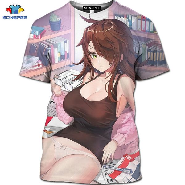 

anime girl men summer homme pullover 3d print shirts hentai anime comics men clothing