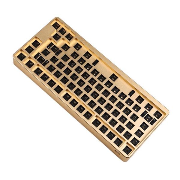 

id80 80 keys qmk anodized aluminum case plate swappable swap type c pcb via mechanical keyboard kit