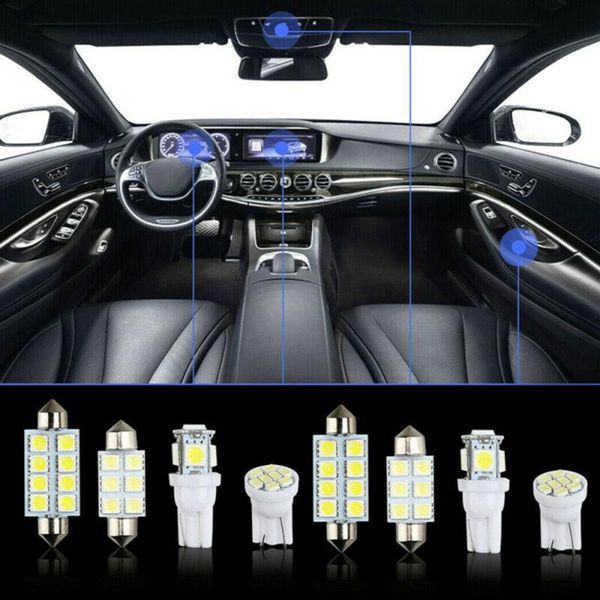

16pcs/set car led lamp bulb interior light ome festoon kit 6500k bright white error-super bright perfect heat resistance de