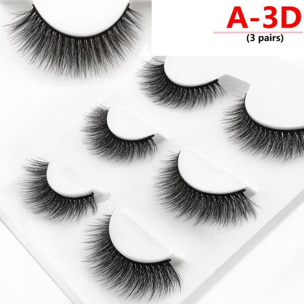 

false eyelashes a series 3 pair 3d mink natural long makeup ffalse eyelash hand made lashes full strip extension