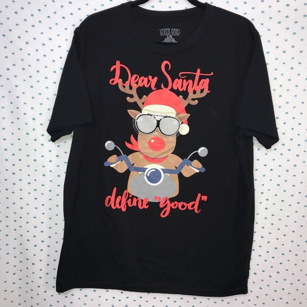 

seven oaks size large unchristmas xmas t-shirt light up sunglasses tee print t-shirt harajuku short sleeve men top