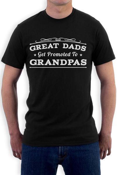 

men's great dads get promoted to grandpas - gift for new grandads t-shirt grandfathers funny o neck t shirt