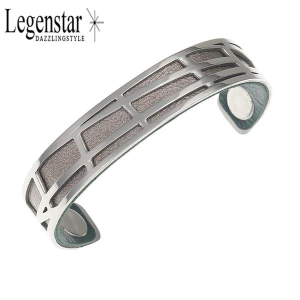 

bangle legenstar cuff leather bangles bracelets stainless steel bracelet bijoux femme reversible jewelry opening pulseira, Black