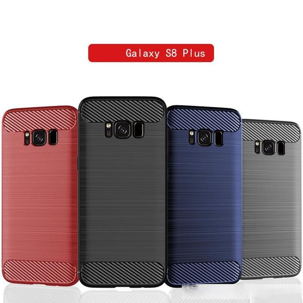 

luxury carbon fiber soft silicone tpu case for samsung s8 plus anti scratch shockproof back shockproof bumper covers