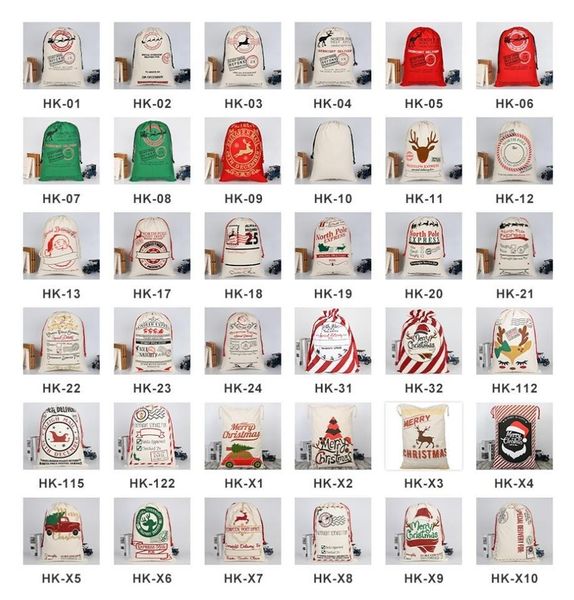 

50 шт dhl рождественский подарок сумки большой organic парусиновый мешок санта sack drawstring сумка с оленями санта-клаус sack сумки для де
