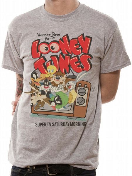 

3044 retro tv t-shirt looney tunes wile e coyote road runner таз даффи дак twee