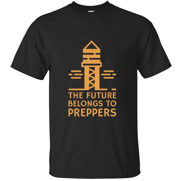 

graphic the futue belongs to preppers tshirt male female hipster men t-shirts black t-shirt clothing hiphop