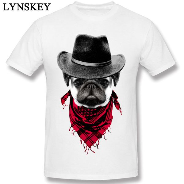 

cool men's t-shirt cotton fabric & tees short sleeve round collar unfading fabric summer fall clothing animal cowboy pug