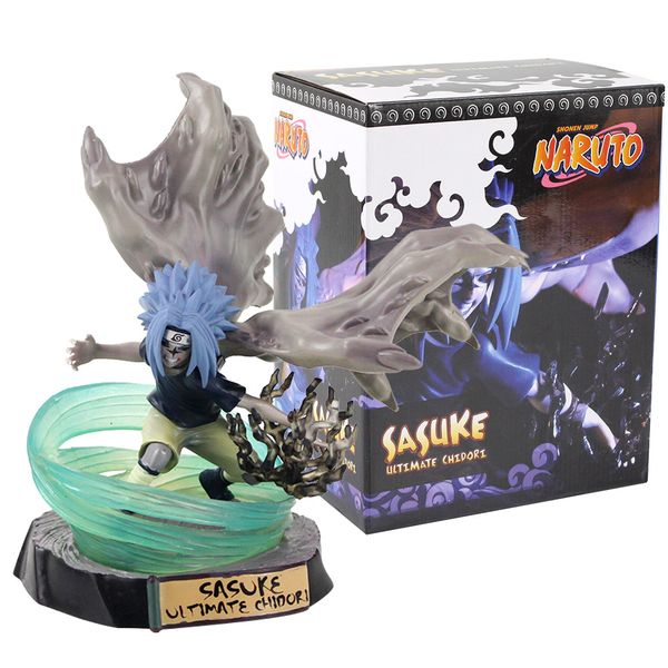 

20cm naruto sasuke pvc action figures anime naruto shippuden uchiha sasuke amaterasu led lighting model toy