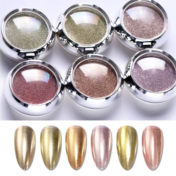 

nail glitter 1 box mirror powder solid rose gold dip art chrome pigment diy dust decorations for nails makeup gel, Silver;gold