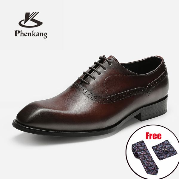 

dress shoes mens formal leather oxford for men dressing wedding men's brogues office lace up male zapatos de hombre, Black