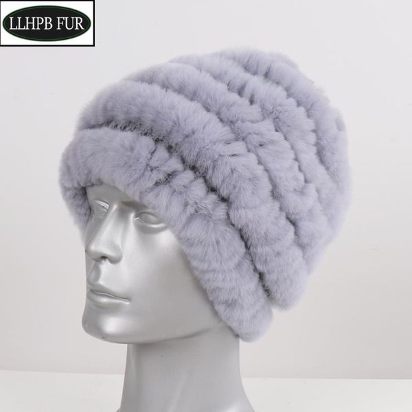 

beanies sell good elastic male real rex fur hats men winter warm natural caps knitted genuine hat