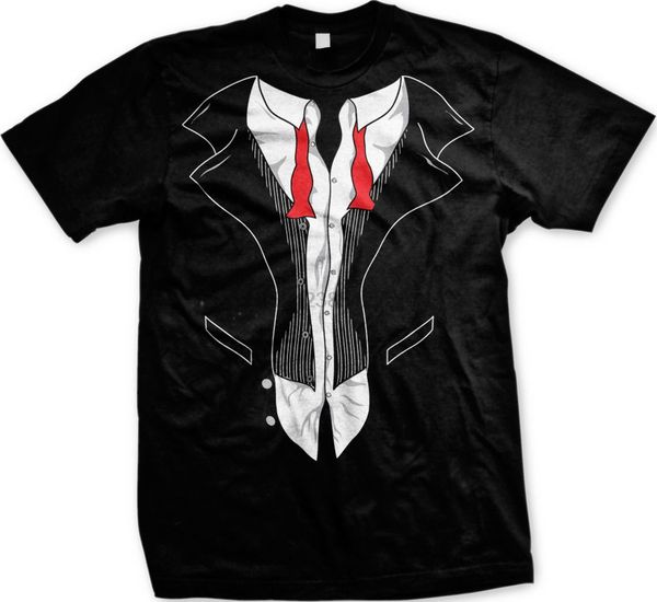 

после того, как партия tuxedo смешной gag подарков костюм tux bow tie late night мужские футболки