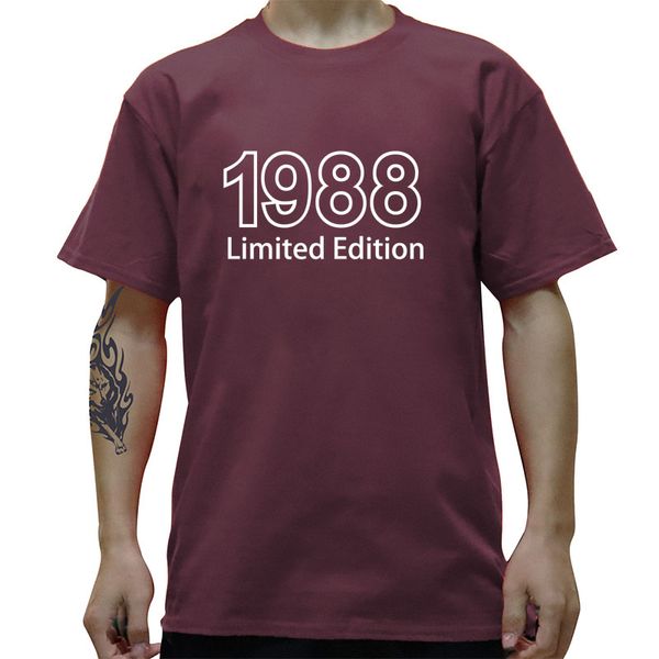

summer new 1988 limited edition t shirt men cotton short sleeve 1988 birthday gift t-shirt mans tshirt