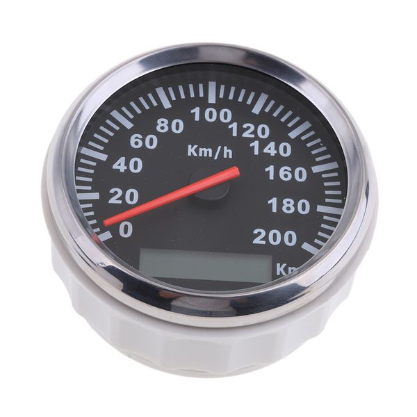 

car speedometer stainless waterproof white digital gauge 200km/h 85mm