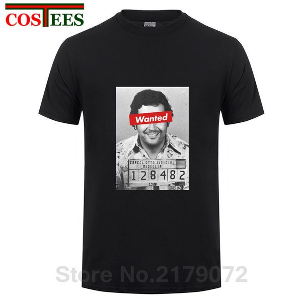 

parody wanted pablo mugsescobar t shirts men plata o plomo t-shirt customized silver or lead shirt el patron retro tees