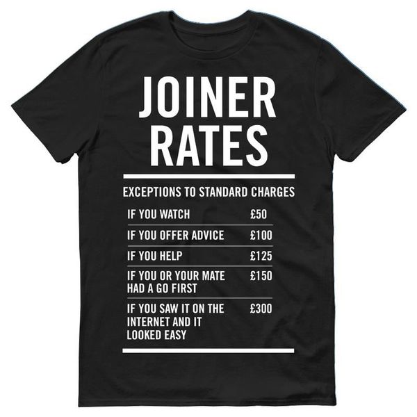 

2020 summer style 100% cotton joiner labour rates mens funny t-shirt tee shirt