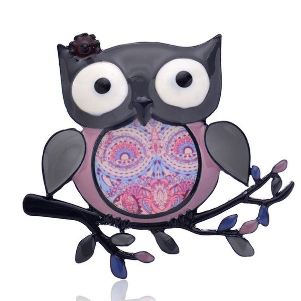 

brooch of wholesale elegant fashion jewelry korea brooches charm owl cartoons trinket brooch pins for women dresses jewellery, Gray