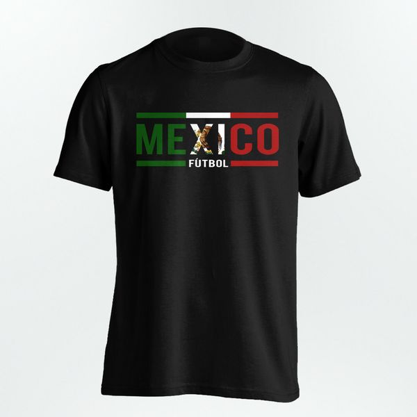 

men's mexico futbol footballer black t-shirt soccer mexican pride t-shirt 2019 fashion men classic funny casual tee shirts