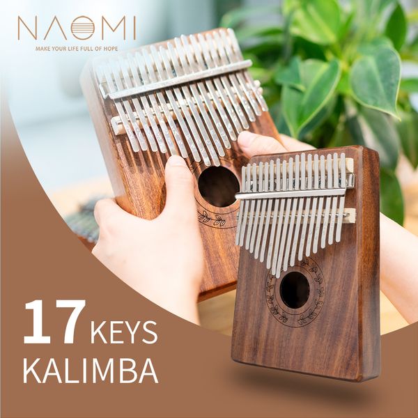 

naomi 17 keys koa kalimba acoustic thumb piano wood color kalimba