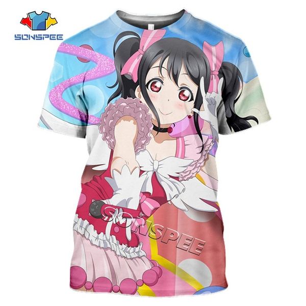 

3d anime girl love live summer idol girl men pullover 3d print shirts graphic plus size plus size men clothing