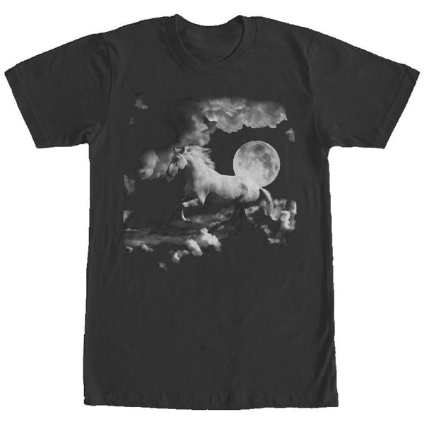 

2019 мода 100% хлопок майка full moon horse mens graphic t shirt tee рубашки