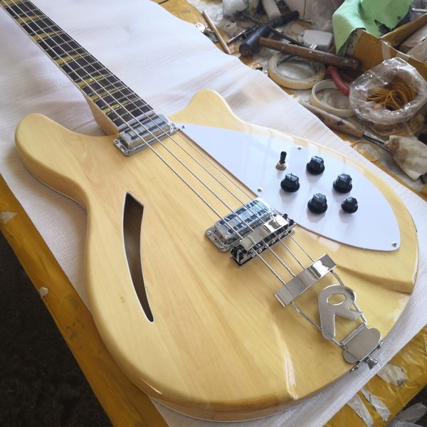 Personalizado 4 Cordas Natural Color 4005 modelo Bass Guitar Semi-oca do corpo Ric Bass Guitar China Baixo frete grátis