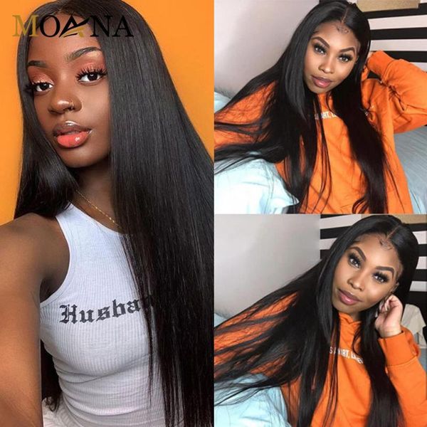 

13x4 lace closure wigs brazilian straight lace front human hair wig human hair wigs for black women, Black;brown