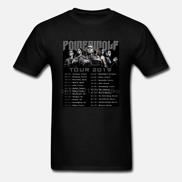 

new powerwolf the sacrament of sin tour 2019 t-shirt size s-3xl hipster tees summer mens t shirt(2