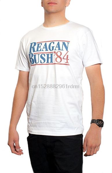 

new white s-xxl ronald reagan george bush 84 campaign crew-neck cotton t-shirt 100% cotton tee shirt wholesale tee