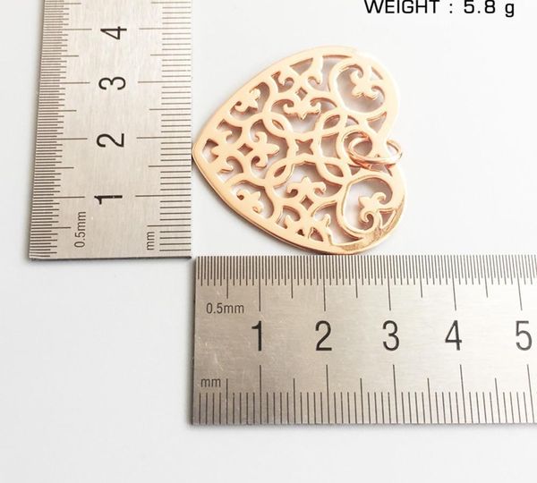 

wholesale heart pendant rose gold openwork vine arabesque decoration 2018 fashion chain necklace pendant jewelry ms. gift66, Silver