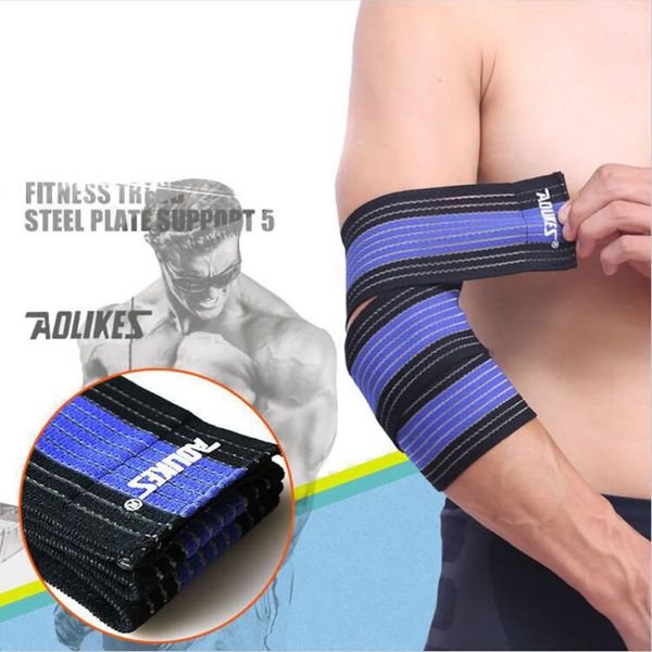 

aolikes wrist knee support protection belt elastic sports bandage wrap brace band bandage elbow pad length 2020, Black;gray
