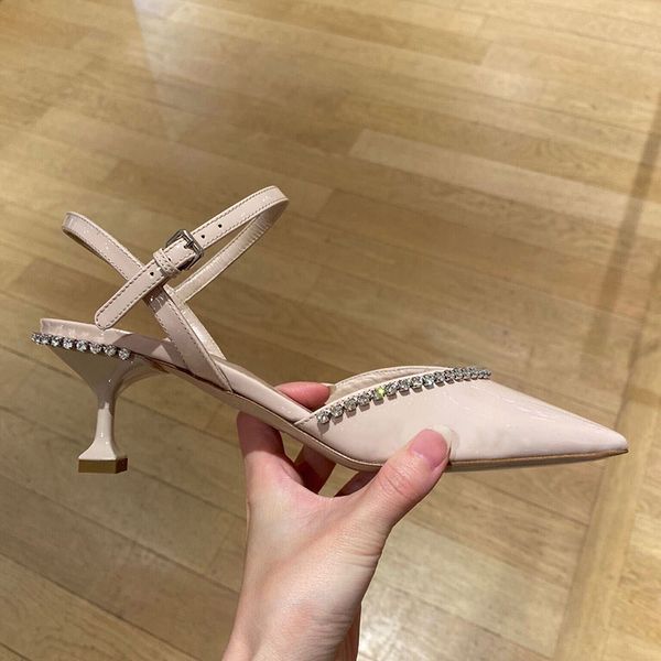 

5cm heels sandals women crystal shoes women summer sandalias mujer luxury party sandalia feminina fashion zapatos de mujer, Black