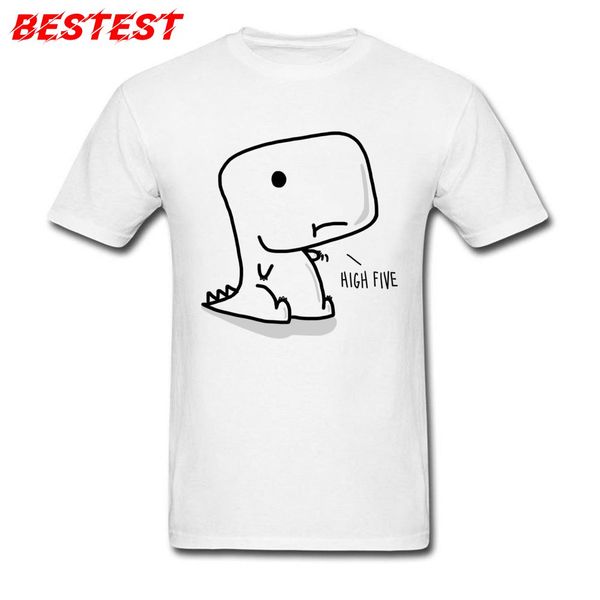 

high five t-shirt men funny dinosaur t shirt baby dino print clothes mens cotton tshirts hip hop tshirt simple cartoon tees
