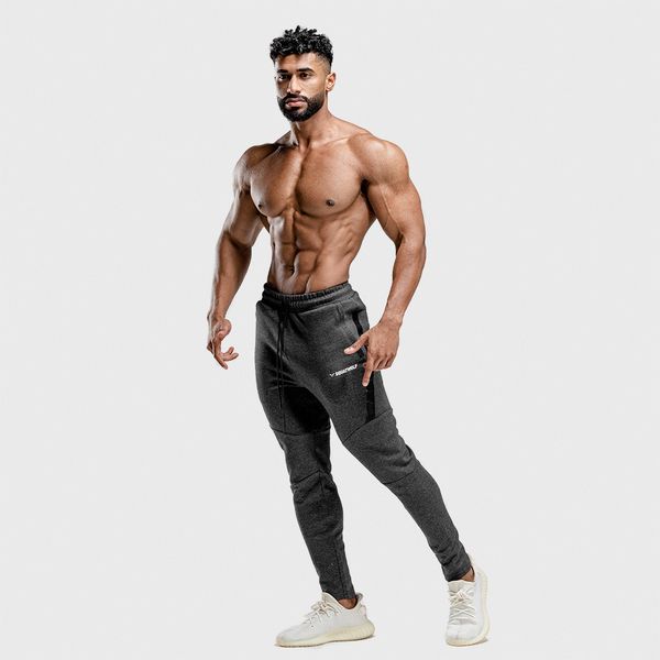 

fitness male brothers spring and autumn sports leisure running exercise slim cotton stretch thin trousers pant wholesale trend handsome, Black