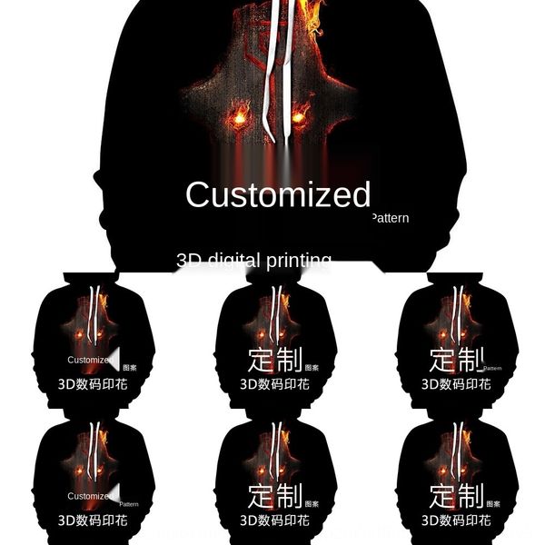 

pattern 3d цифровой печататься sportswear пальто свитер свитер мужской и капюшоном карман пальто свитер женщин толстовка ufiib, Black