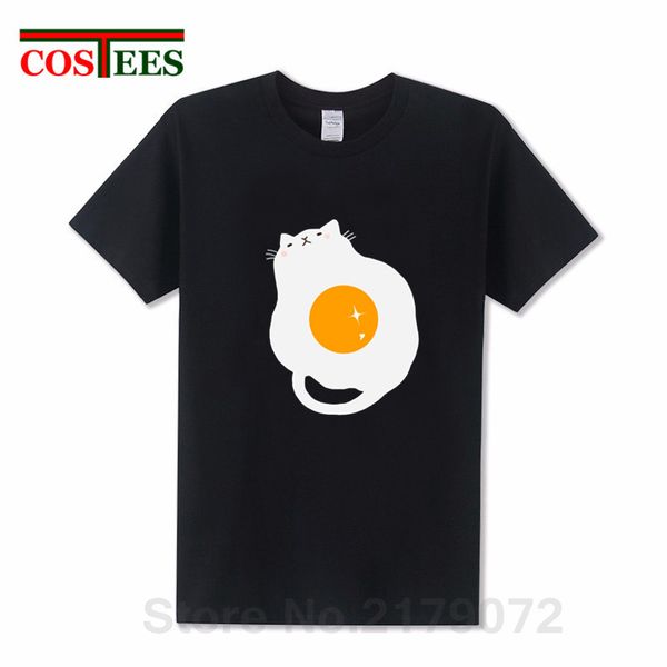 

funny egg cat t-shirt parody cute cat omelette t shirt men 2019 casual designer fashion tee shirt boys hipster shirt