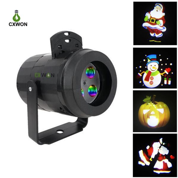 Luzes de Projeção LED Partido Luz projetor laser Paisagem dinâmica Projector Lamp férias Decoração de Natal com 4 padrões