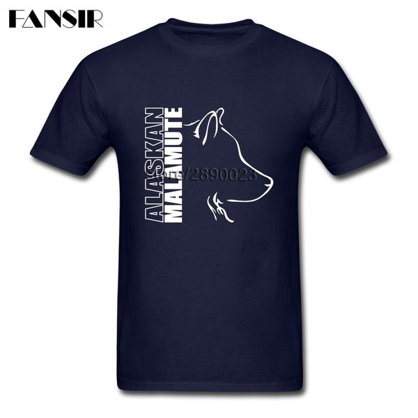 

самая последняя конструкция tshirt человек аляскинский маламут собака мужчины tshirts на заказ хлопка с коротким рукавом семья одежда