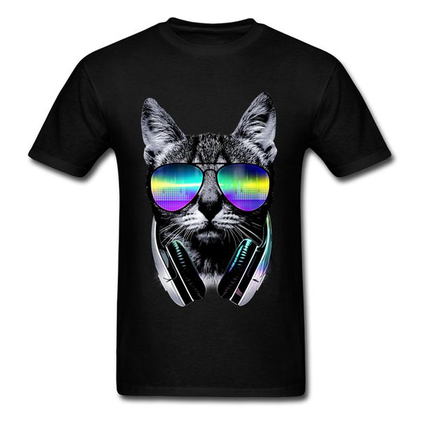 

music lover cat t shirt gift mens custom t-shirts hip hop tshirts wholesale fall pure cotton o neck funny short sleeve clothes
