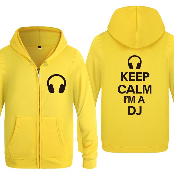 

keep calm im a dj - headphones music event dj sweatshirts men 2018 mens zipper hooded fleece hoodies cardigans