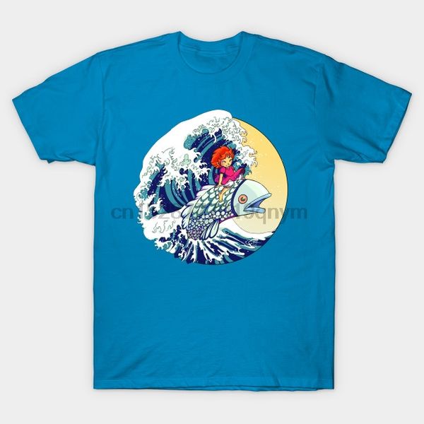 

men tshirt ponyo hokusai nerd t shirt printed t-shirt tees top