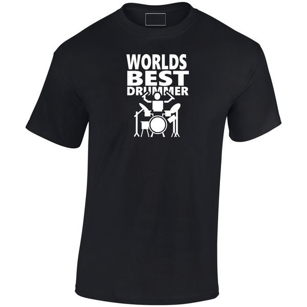 

2019 new summer style fashion t-shirt worlds drummer mens t-shirt