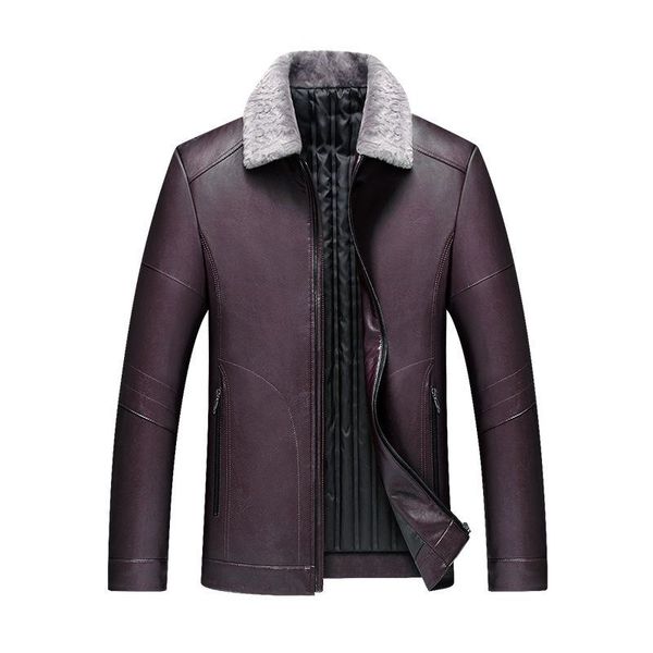 

mens winter leather coats turn fur collar 90% duck jackets men down parkas outwear male pu overcoat jk-780, Black