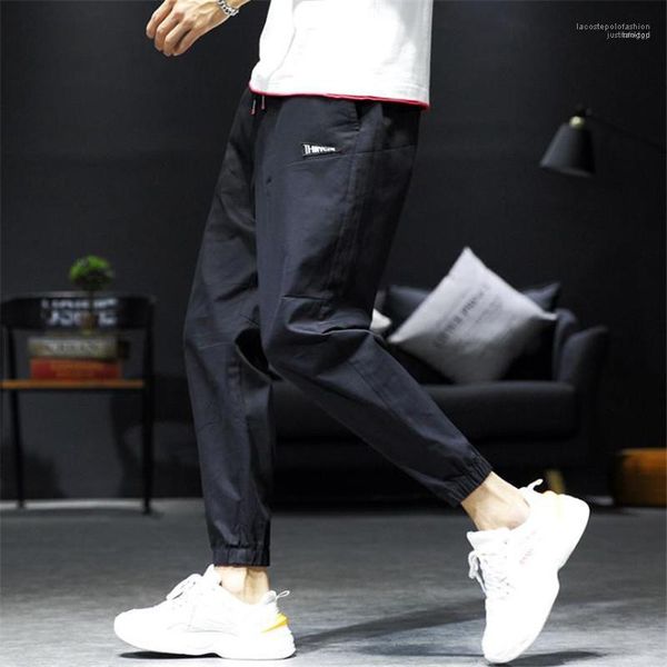 

pants designer hip hop teenager pencil pants hight street mens jogger pants fashion mens ankle banded, Black